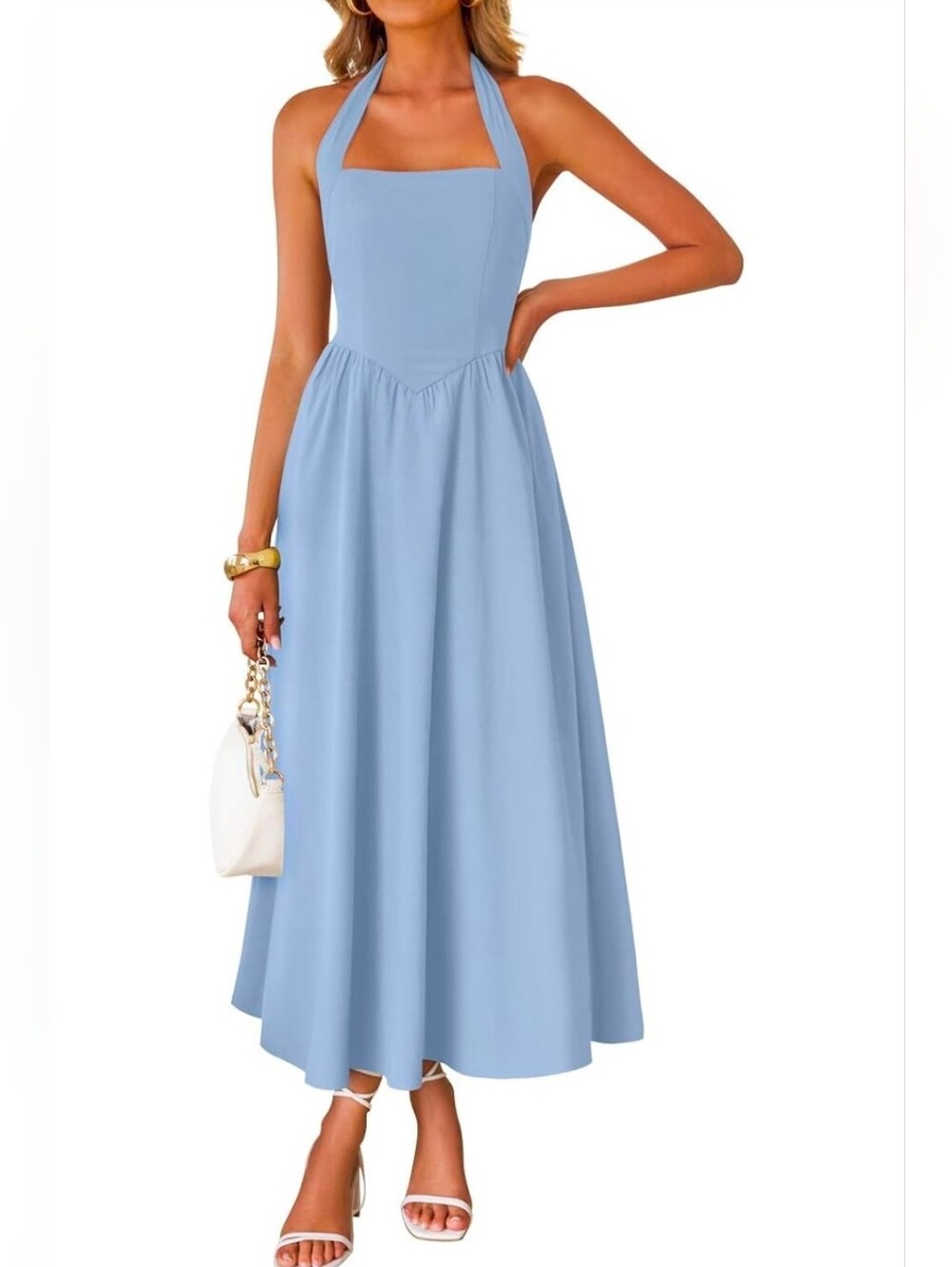 Women’s Halter Maxi Dress in Sky Blue
